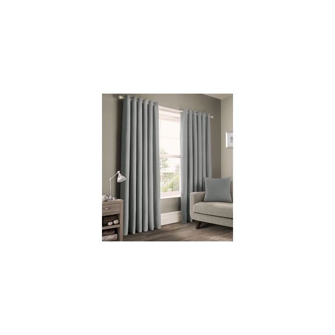 Generic Gray Curtains 2Pc (1.5M Each) + FREE SHEER
