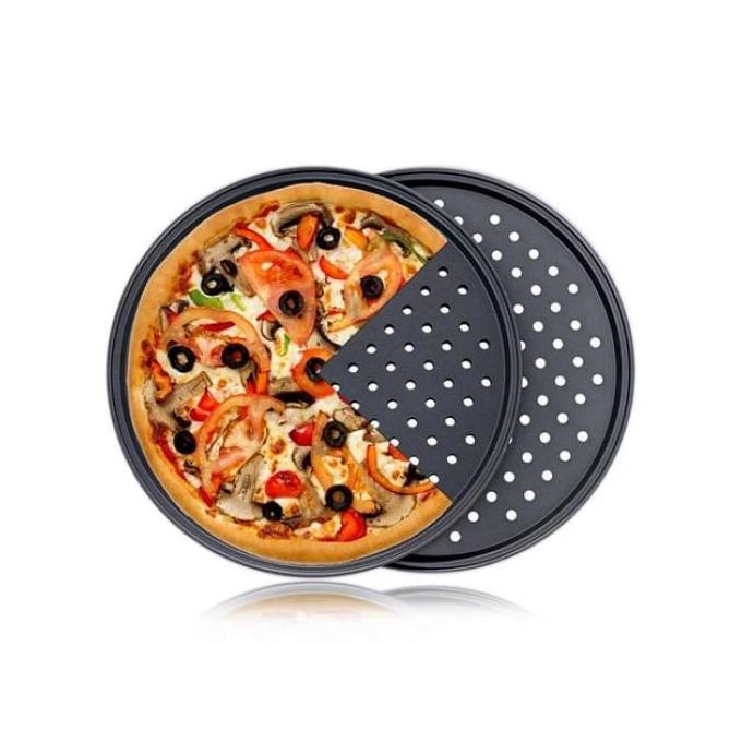 Round Non-stick Perforated Pizza Baking Pan Tray