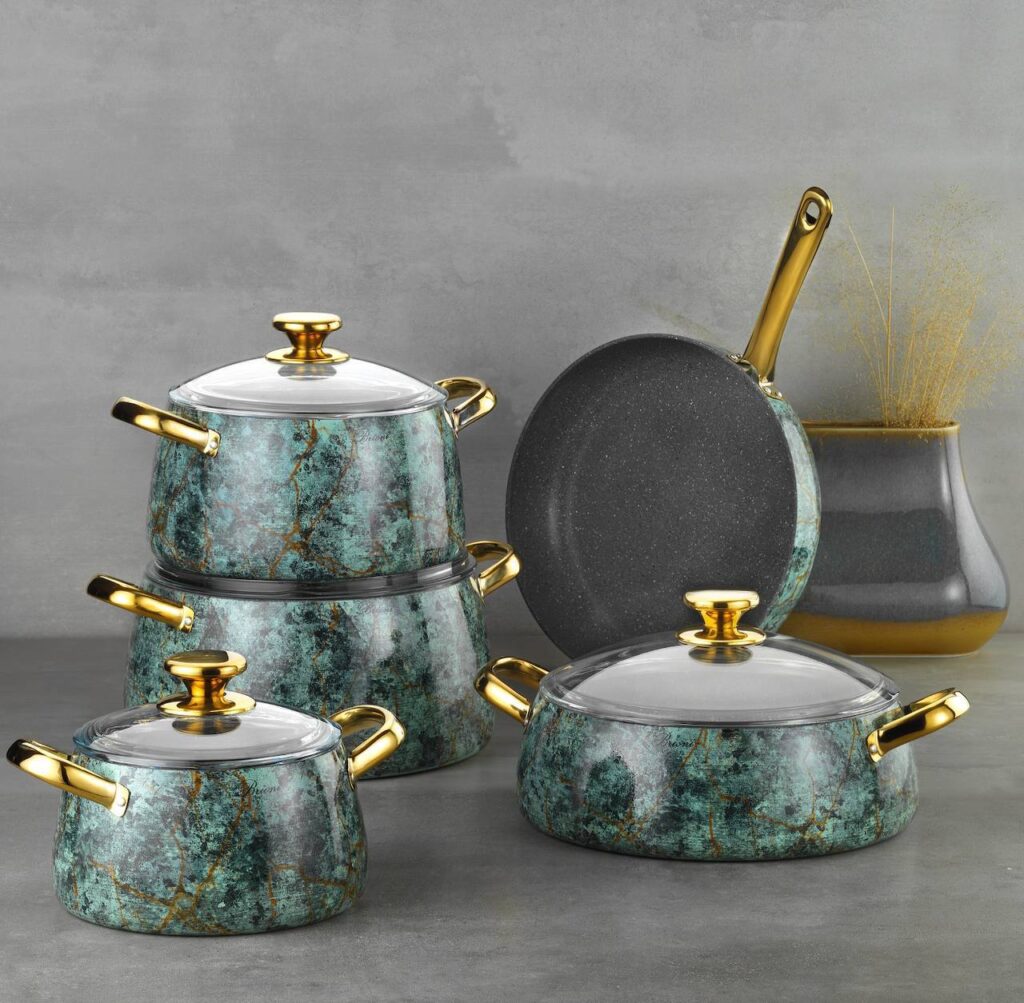 Marbello Turkish Granite Cookware Set 9 Pcs
