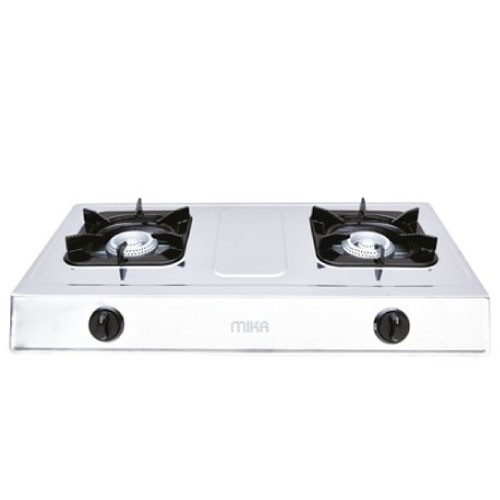 Mika Gas Stove Table Top Stainless Steel Body Double Burner Inox