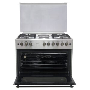 Mika Standing Cooker, 90cm X 60cm, 4 + 2, Electric Oven, Half Inox MST90PU42HI/HC
